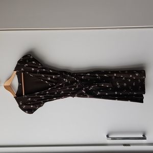 Vintage Jacob Viscose Dandelion Faux Wrap Tie Dress